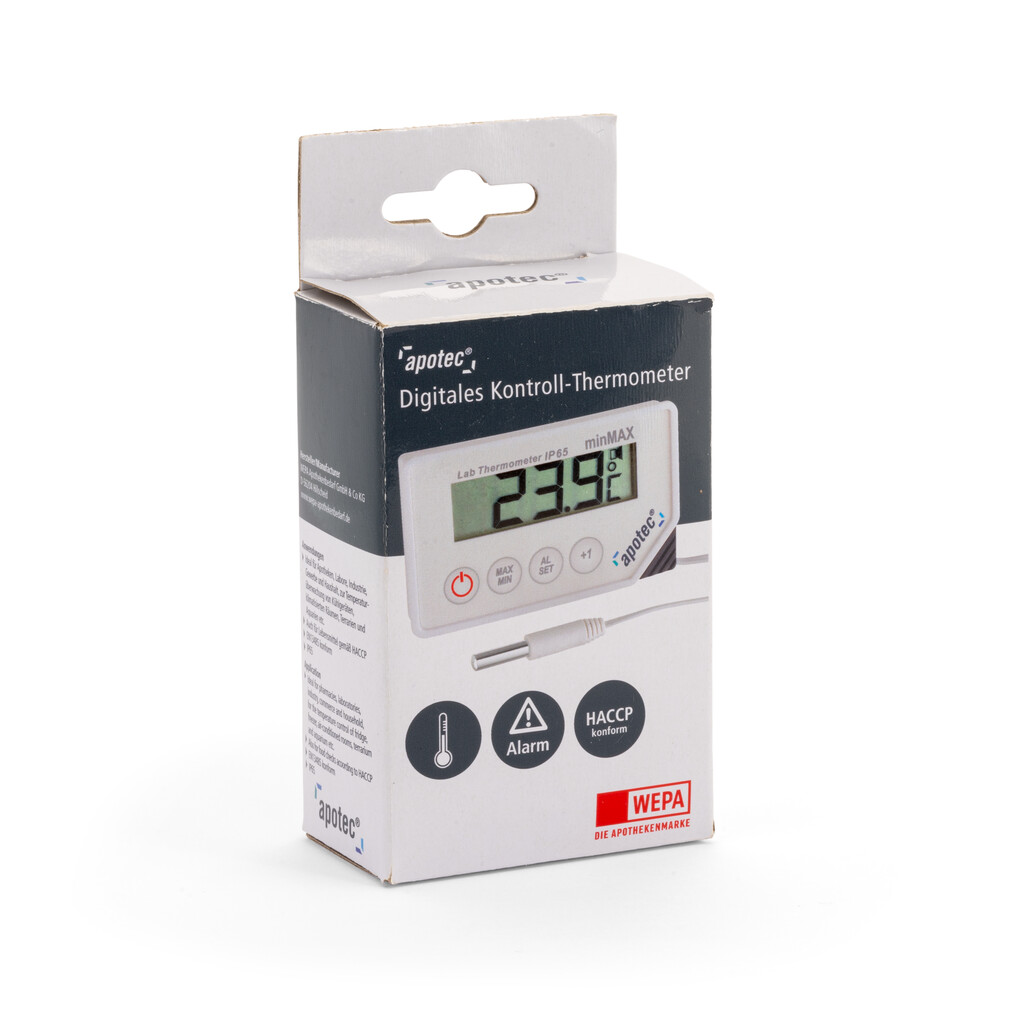 apotec minMAX Thermometer m. Alarm, kalibriert