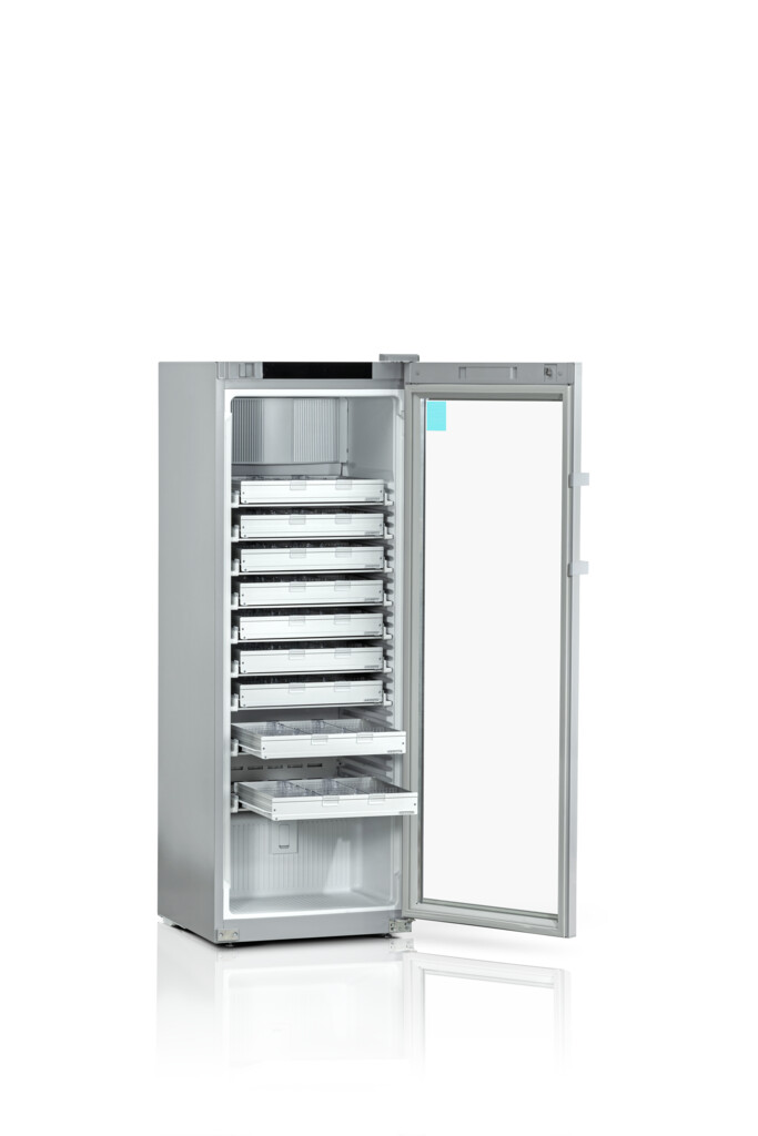 apotec® cool connect 2 Generation Medikamentenkühlschrank mit AluCool Schubbladen, 367 l, nach DIN, Glastür