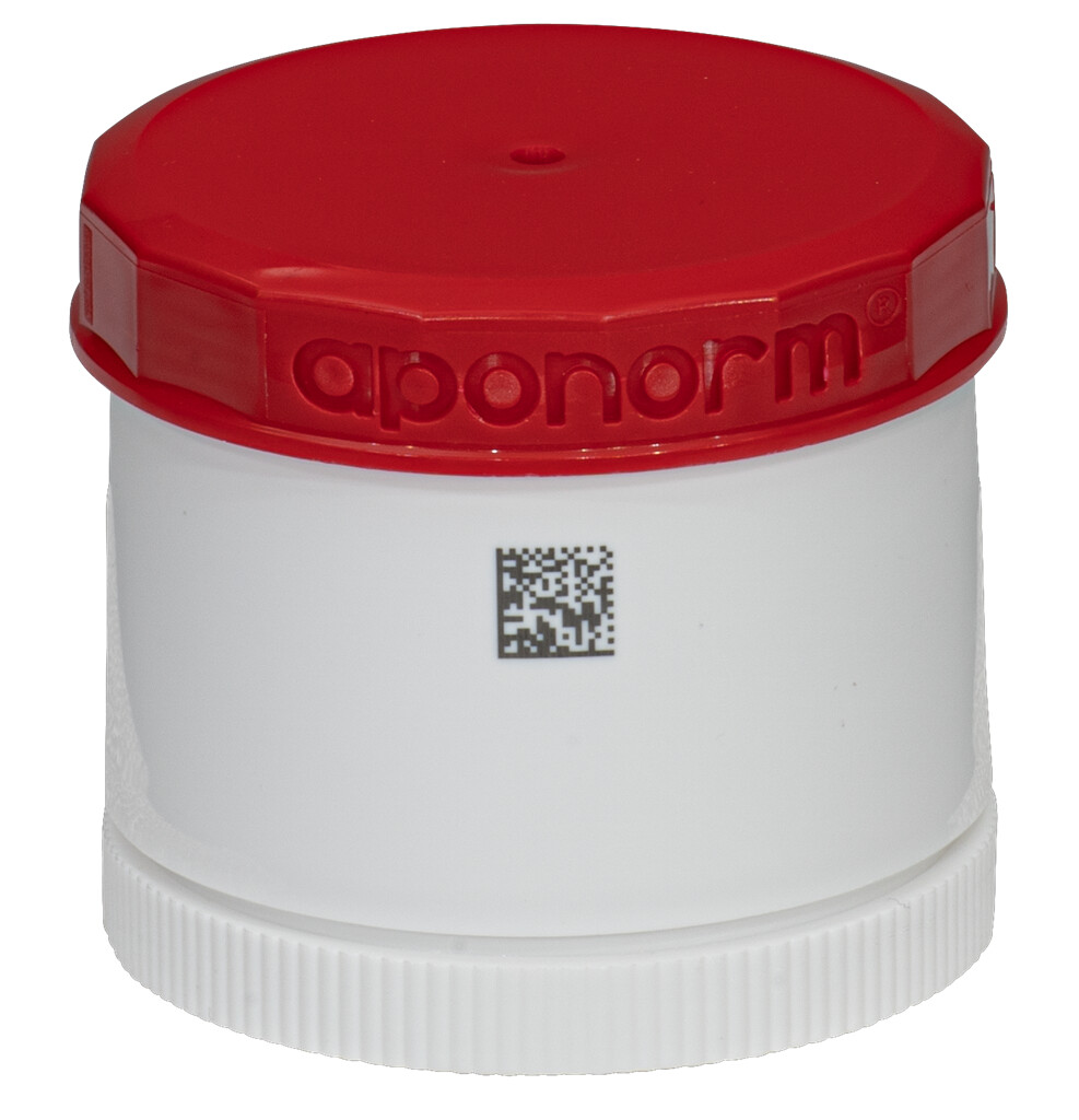 TOPITEC® Kruke (aponorm® Drehdosierkruke) 50 g/70 ml rot/weiß