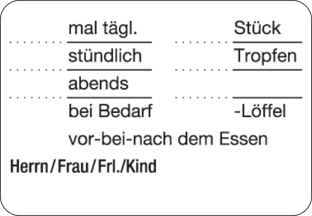 Haftetiketten Verordnungs-Text IV