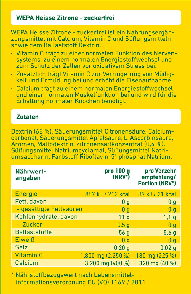 WEPA Heisse Zitrone zuckerfrei 10er Packung