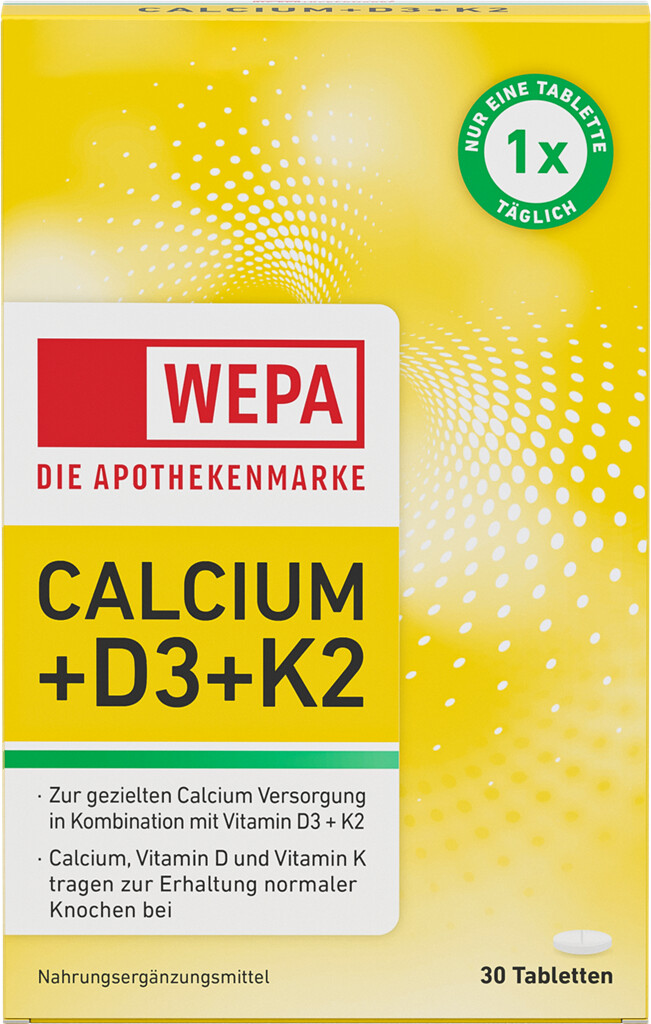 WEPA Calcium + D3 + K2 Tabletten, 30er Packung
