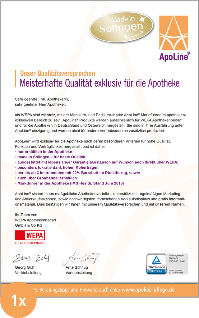 ApoLine® Qualitätsversprechen