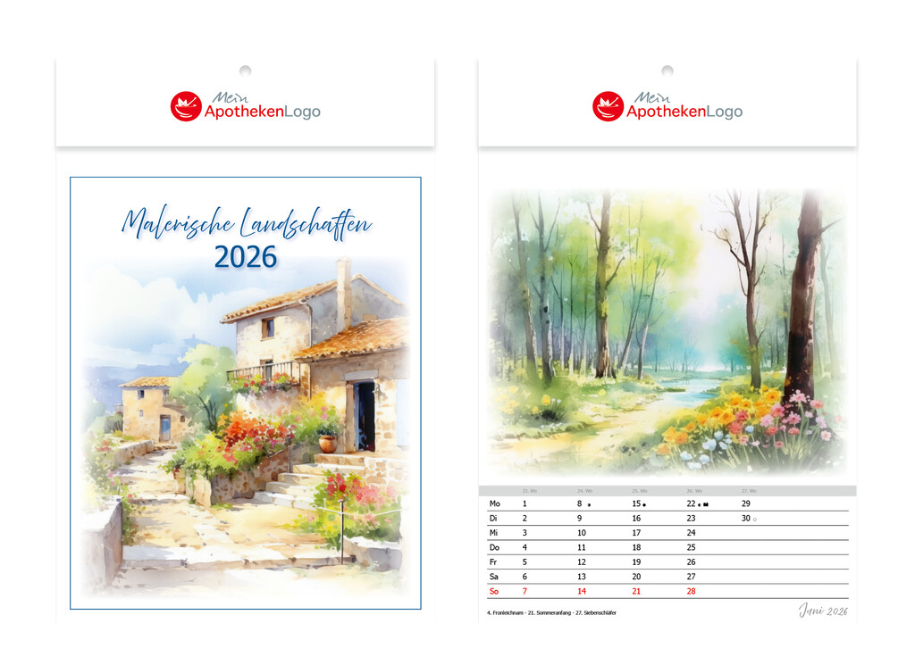 Wandkalender Malerische Landschaften 21,0 x 31,5
