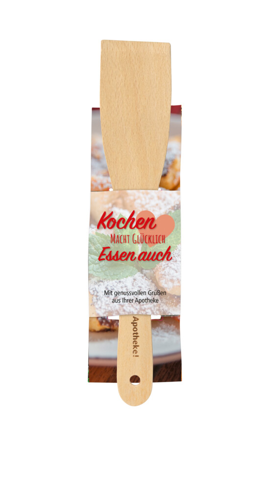 Holzspatel mit Botschaft und Rezept für Kaiserschmarrn