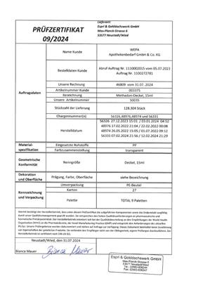 Verschluss für Substitutions-Trinkampulle 15 ml