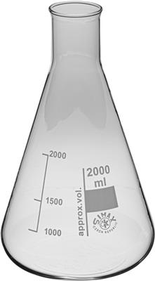 Erlenmeyerkolben, enghalsig, 2000 ml