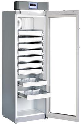 apotec®  cool connect Medikamentenkühlschrank mit AluCool Schubladen, 335 l, nach DIN 58345, Glastür, Türanschlag rechts