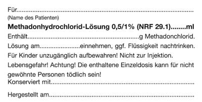 Abgabeetikett Methadon nach NRF