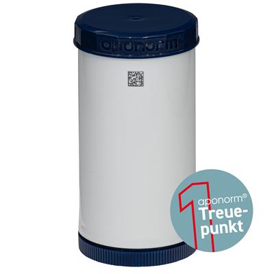 TOPITEC® Kruke (aponorm® Drehdosierkruke) 200 g/250 ml blau/weiß