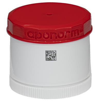 TOPITEC® Kruke (aponorm® Drehdosierkruke) 50 g/70 ml rot/weiß