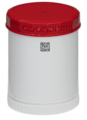 TOPITEC® Kruke (aponorm® Drehdosierkruke) 100 g/140 ml rot/weiß