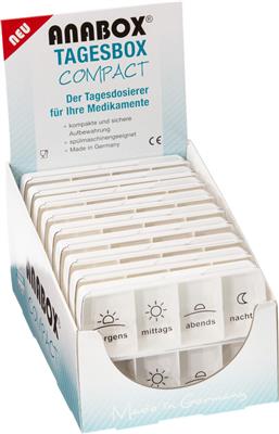 ANABOX<sup>®</sup> Compact Tagesbox Display á 18 Stück, weiß