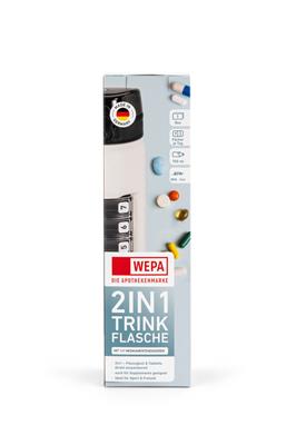 WEPA 2in1 Trinkflasche inkl. 1x7 Dosierer "weiß"