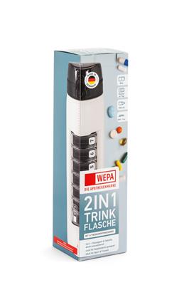 WEPA 2in1 Trinkflasche inkl. 1x7 Dosierer "weiß"