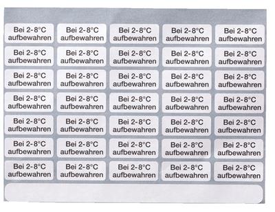 Haftetiketten "Bei 2-8°C aufbewahren"