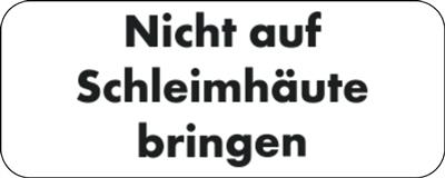 Haftetiketten "Nicht auf Schleimhäute bringen"