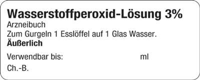 HV-Etiketten "Verdünnte Wasserstoffperoxid-Lösung"