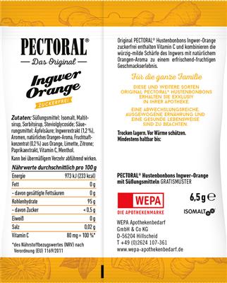 PECTORAL®  Ingwer-Orange zuckerfrei, Warenprobe