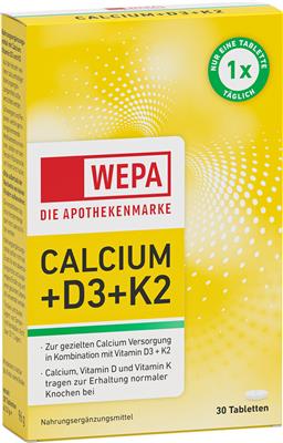 WEPA Calcium + D3 + K2 Tabletten, 30er Packung
