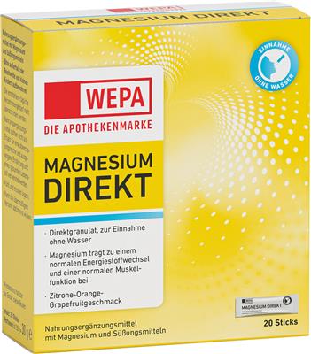 WEPA Magnesium Direkt Sticks, 20er Pack.