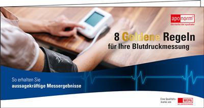 Kundenflyer "8 Goldene Regeln der Blutdruckmessung"