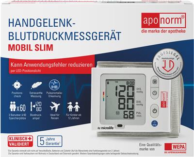 aponorm<sup>®</sup>  Mobil Slim Handgelenk-Blutdruckmessgerät