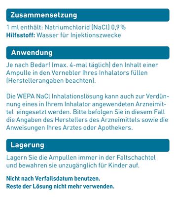 WEPA NaCl Inhalationslösung 0,9% 50 Ampullen à 5 ml