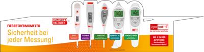 Regalschiene aponorm® Fieberthermometer "Sicherheit bei jeder Messung" (produktübergreifend)