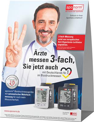 Regalaufsteller aponorm® Dreifachmessmodelle