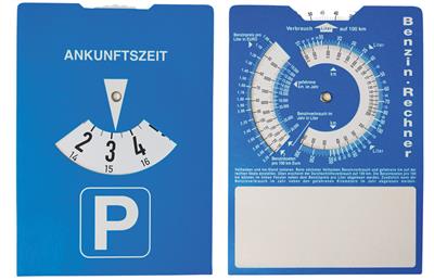 Parkscheibe mit Benzinrechner neutral