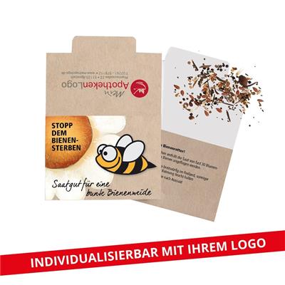 Saatgut für eine bunte Bienenweide <sub>"</sub>Premium" mit Apothekenaufdruck