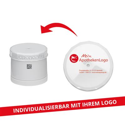 TOPITEC® Kruke (aponorm® Drehdosierkruke) 50 g/70 ml weiß/weiß individuell