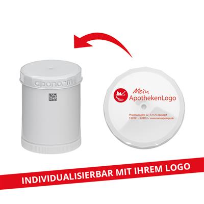 TOPITEC® Kruke (aponorm® Drehdosierkruke) 100 g/140 ml weiß/weiß individuell