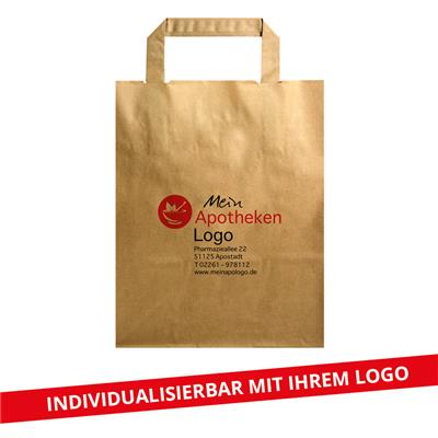 Papier-Tragetasche, 5 Liter, braun, individuell