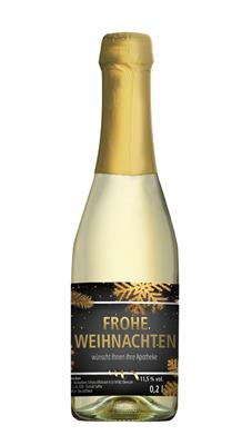 Sekt mit Weihnachtsgruß Piccolo "Eiskristall"