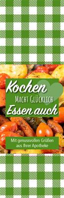 Holzspatel mit Botschaft und Rezept für Vegetarische Pfanne